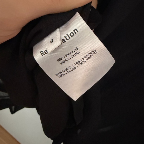 Reformation Black Ruffle Mini Christine Dress - Picture 4 of 5